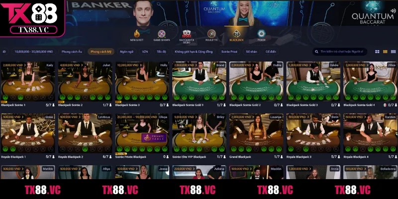 Playtech còn chia nhiều khu vực nhỏ cho người chơi lựa chọn