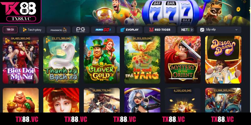 Các trò chơi trong Slot được tích hợp từ những nhà cung cấp danh tiếng
